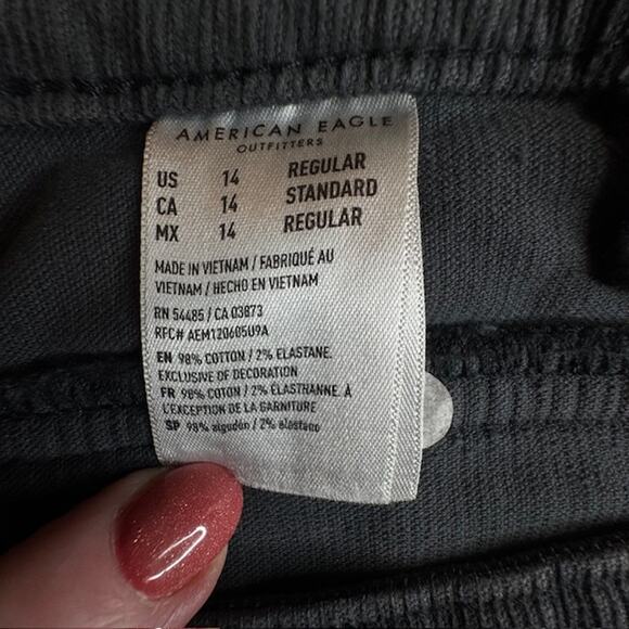 AE NWOT Corduroy Super High-Waisted Flare Pant Gray Sz 14 - Picture 13 of 14